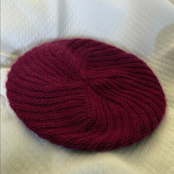 Longchamp Accessories - Longchamp Paris 100% Cashmere Knit Raspberry Beret Hat. Authentic. Like New!